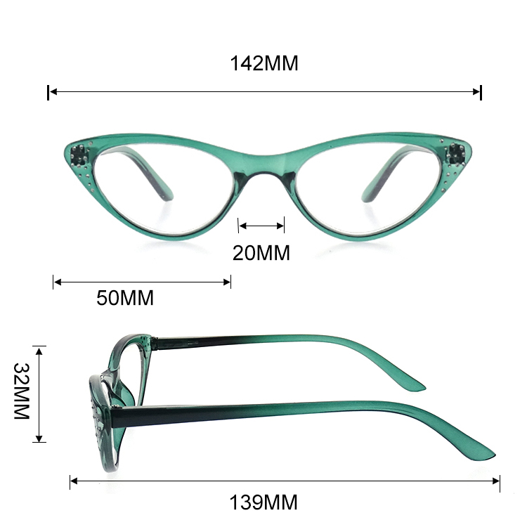 Fashion custom logo triangle reading glasses LR-P6346 
