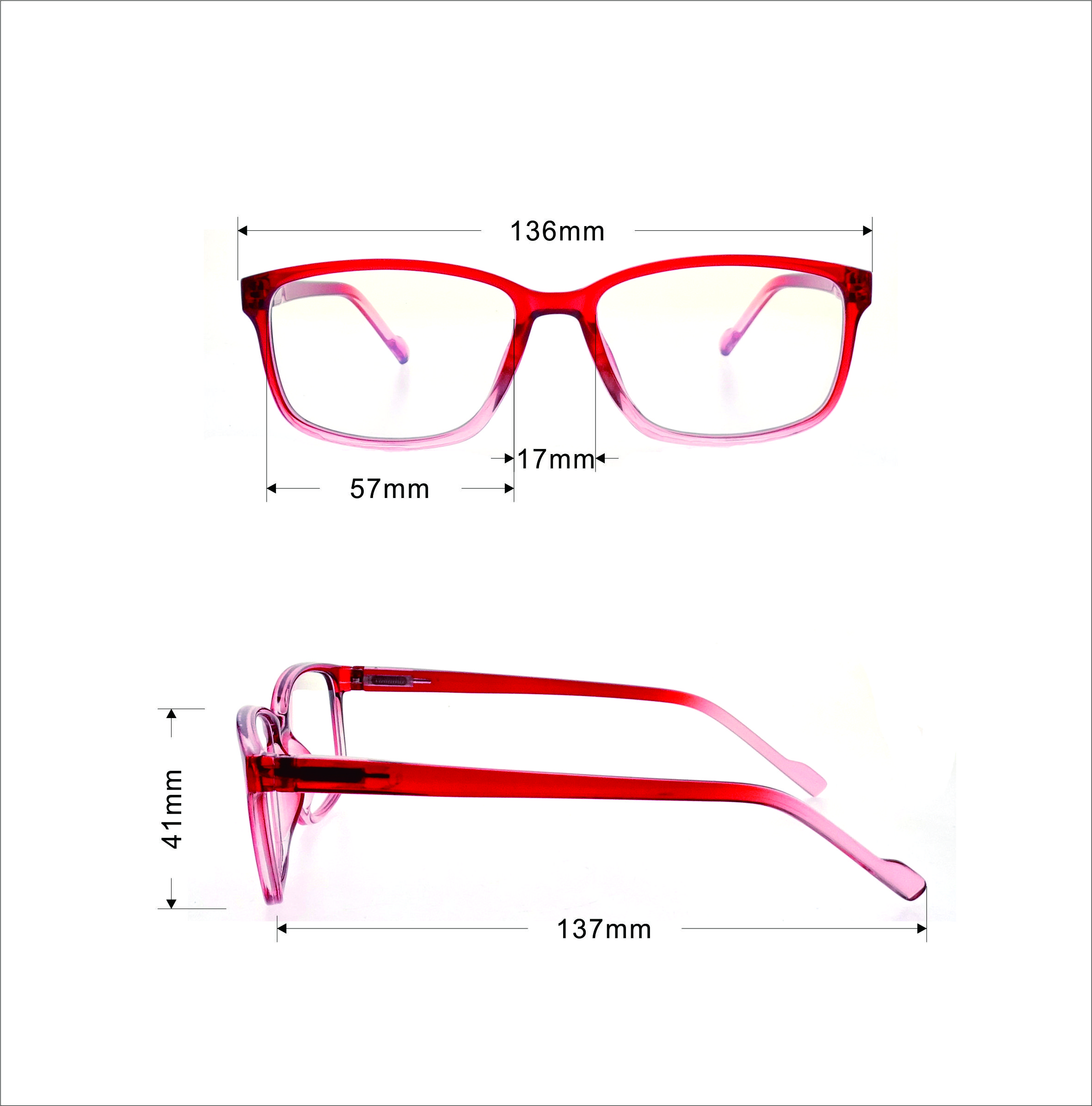 Eyewear Optical Frame Business Eyeglasses Rectangle Eyewear for Women Popular Glasses Flexible Spring Hinge LR-P6332